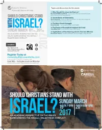 Should Christians Stand with Sunday March 19 TH 7-9 PM 20TH 9AM-6Pm