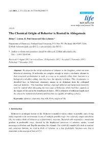 The Chemical Origin of Behavior Is Rooted in Abiogenesis