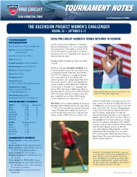 Tournament Notes