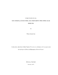 Unsettling State: Non-Citizens, State Power