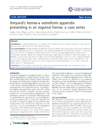 Amyandls Hernia-A Vermiform Appendix Presenting in an Inguinal