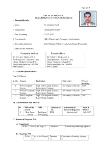 Dr.Gladston Raj S B. Designation : Assistant Professor C