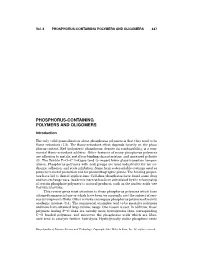 "Phosphorus-Containing Polymers and Oligomers"