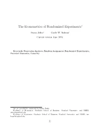 The Econometrics of Randomized Experiments∗