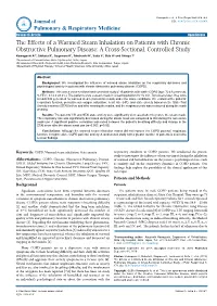 The Effects of a Warmed Steam Inhalation on Patients with Chronic