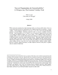 A Glimpse Into the External Validity Trial