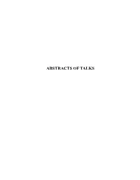 Abstracts of Talks