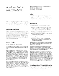 Academic Policies and Procedures