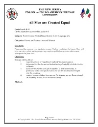 All Men Are Created Equal