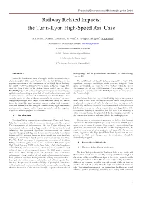 Fresenius Environmental Bulletin (In Print, 2014) Railway Related Impacts: the Turin-Lyon High-Speed Rail Case