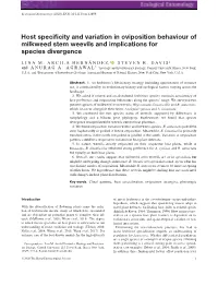 Host Specificity and Variation in Oviposition Behaviour of Milkweed
