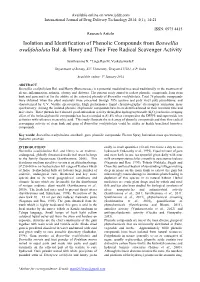 Isolation and Identification of Phenolic Compounds from Boswellia Ovalifoliolata Bal