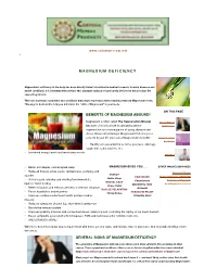 Magnesium Deficiency