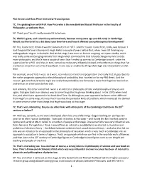 Tim Crane and Huw Price Interview Transcription