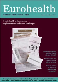 French Health System Reform: Implementation and Future Challenges