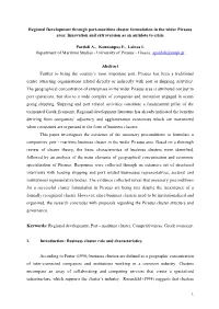 Regional Development Through Port-Maritime Cluster Formulation in the Wider Piraeus Area: Innovation and Extroversion As an Antidote to Crisis