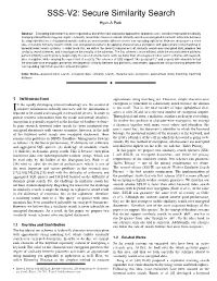 SSS-V2: Secure Similarity Search Hyun-A Park