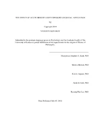 The Effect of Bright Light on Affiliation