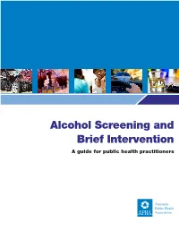 Alcohol Screening and Brief Intervention: a Guide for Public Health Practitioners