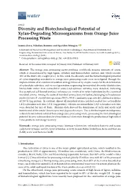 Diversity and Biotechnological Potential of Xylan-Degrading Microorganisms from Orange Juice Processing Waste
