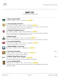 DRAFT LIST ------All Draft Beers $5 | Beer Flights 4 for $10
