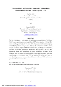 Evidence for Ishares MSCI Country-Specific Etfs