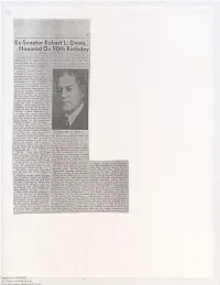""Ex-Senator Robert L. Owen Honored on 90Th