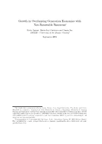 Growth in Overlapping Generation Economies with Non-Renewable Resources∗