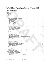 HL7 V3.0 Data Types Specification - Version 0.95 Table of Contents Abstract