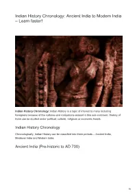 Indian History Chronology: Ancient India to Modern India – Learn Faster!