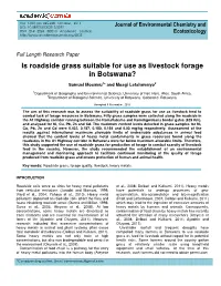 Is Roadside Grass Suitable for Use As Livestock Forage in Botswana?