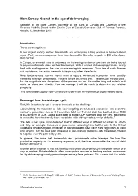 Mark Carney: Growth in the Age of Deleveraging