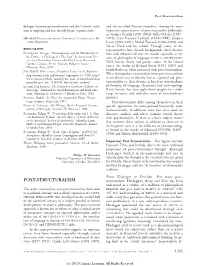 Post-Structuralism Dialogue Between Postmodernism and the Catholic Tradi- and the So-Called Russian Formalists