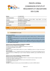 Procès-Verbal Commission Statuts Et