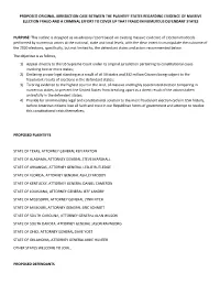 Proposed Original Jurisdiction Case Between The