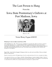 Read About the Last Hanging at ISP