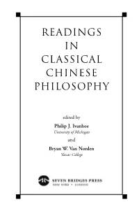 Readings in Classical Chinese Philosophy