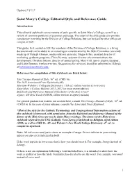 Saint Mary's College Editorial Style and Reference Guide