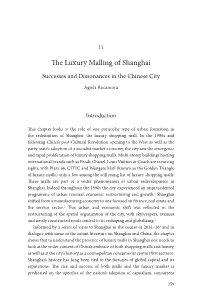 The Luxury Malling of Shanghai: Successes and Dissonances in the Chinese City