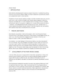 Atomic Bomb I INTRODUCTION II FISSION and FUSION III