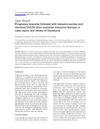 Case Report Pregnancy Luteoma Followed with Massive Ascites and Elevated CA125 After Ovulation Induction Therapy: a Case Report and Review of Literatures