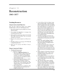 Chapter 15 Reconstruction 1865–1877