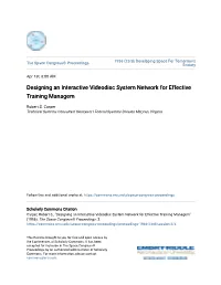 Designing an Interactive Videodisc System Network for Effective Training Managem