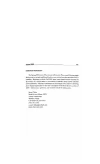 Editorial Statement