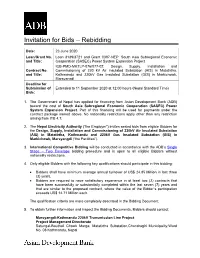 Invitation for Bids – Rebidding