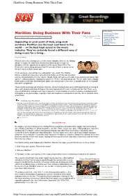 Marillion: Doing Business with Their Fans