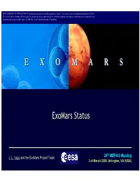 Page 1 E X O M a R S E X O M a R S