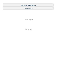 Scons API Docs Version 4.2