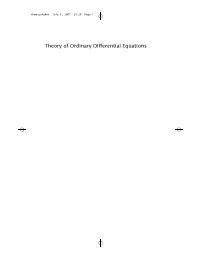 Theory of Ordinary Differential Equations