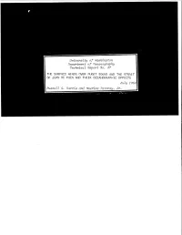 University of Washington Department of Oaeanography Teahniaat Report No. 37 the SURFACE WINDS OVER PUGET SOUND and the STRAIT OF